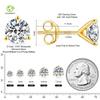 Luxury 3ct 2ct 1ct Diamond Stud 925 Sterling Silver Women Jewelry 14K Gold Plated VVS GRA Certificate Moissanite Earring Men
