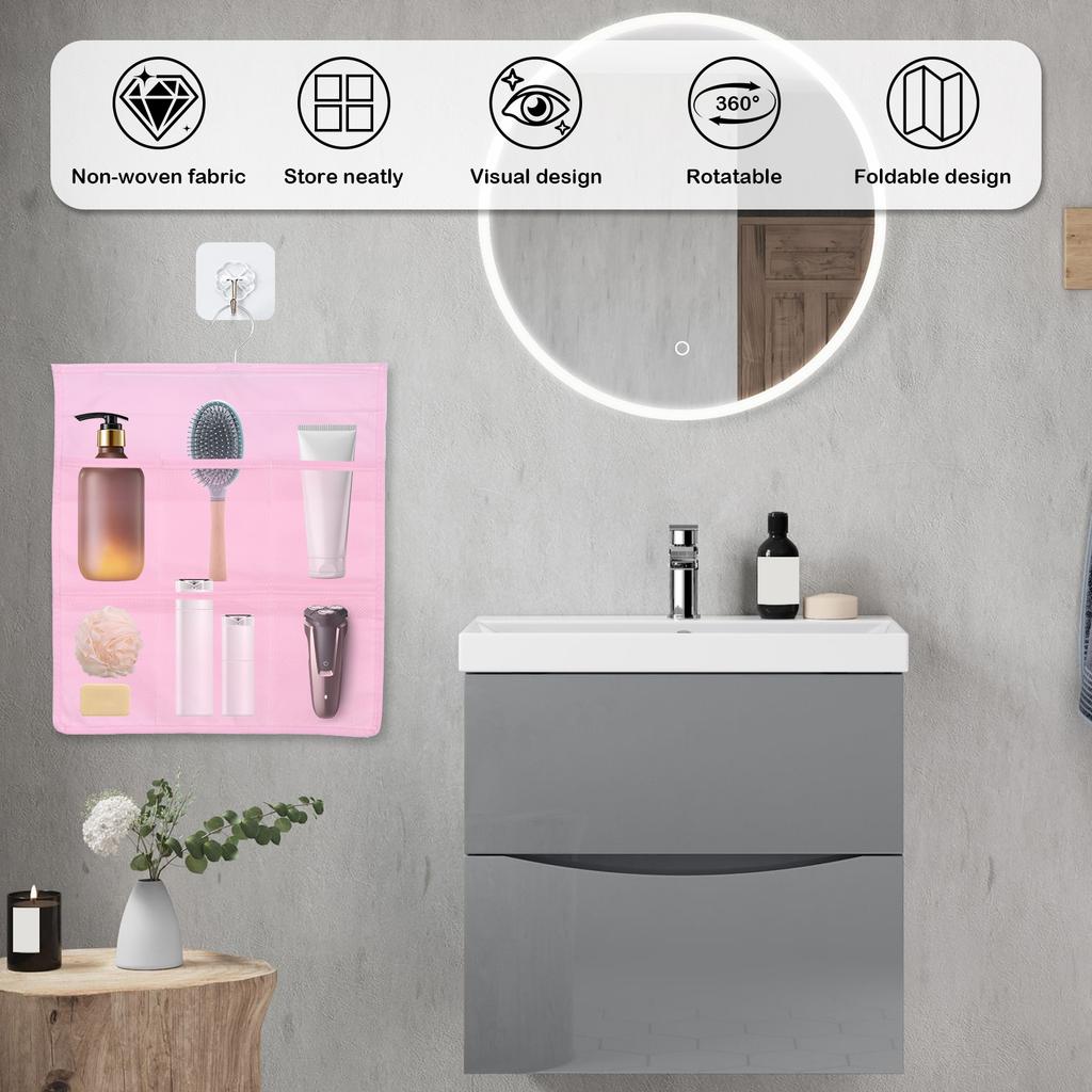 Hanging Closet Storage Bag Bra Underwear Socks Organiser Nonwoven Mesh Fabric Double Sided Grid Design for Wardrobe Daily Use