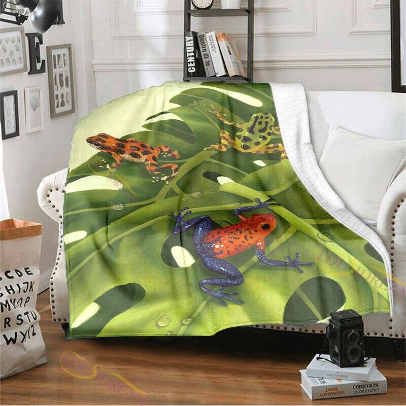 Frog Cozy Sofa Leisure Carpet Single Tapestry Sofa Blanket Throw Blankets Flannel Blankets for Couch Bed Living Room