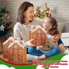 5Pcs Christmas Gingerbread House Gift Bags With Handles House Gingerbread Shaped Candy Paper Bags Winter Snow Wrapping Paper For Christmas