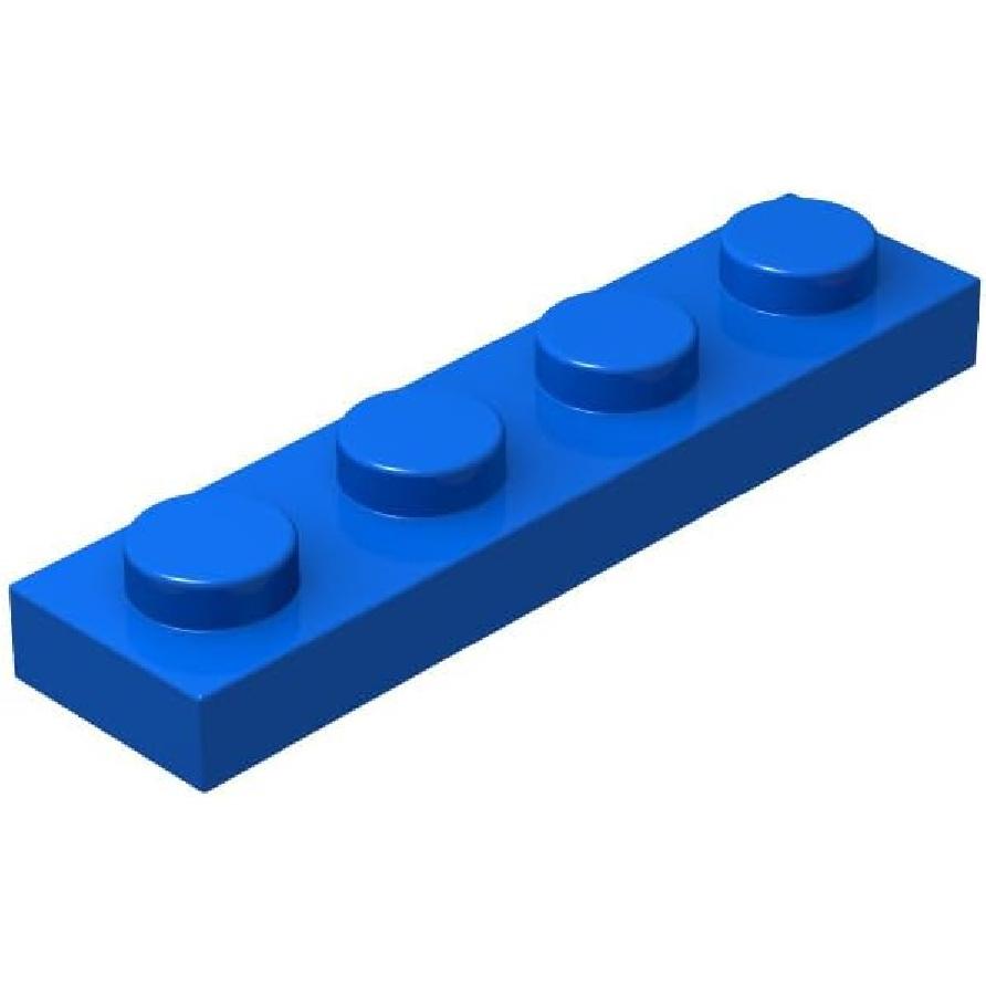Classic Blue Plates Bulk, Blue Plate 1x4, Building Plates Flat 100 Piece, Compatible with Lego Parts and Pieces: 1x4 Blue Plates(Color: Blue)