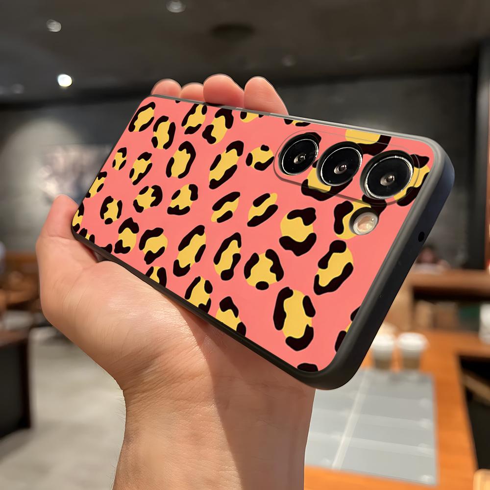 S-Stylish C-Cute Leopard Phone Case For Samsung A56 A36 A26 A16 A15 A25 A35 A55 A14 A34 A24 A54 Black Soft Shell