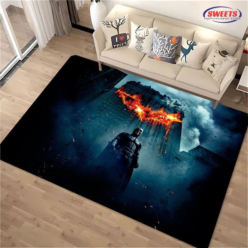 Koberec s motivem Batmana DC č. 5 Nové vydání!Protiskluzová Zvuková Izolace, Koberec do Obývacího Pokoje, Dětské Ložnice, Kancelářských Prostor, Odolná Rohož