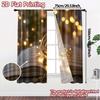 2pcs, 2D FLAT PRINTING Curtains (Without Rod) Golden Melody Light Filtering Popular Curtains Machine Washable Fabric Curtains