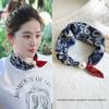 Thin Pearl Necklace with Magnetic Clasp, Lazy-style Silk Scarf, Women's Pendant Scarf, Collarbone Chain