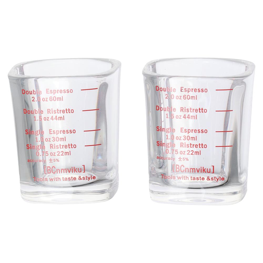 

2pcs 6*6*5 CM Espresso Shot Glass Glass Coffee Ounce Cup Double Measuring Baking Cups Home червоний