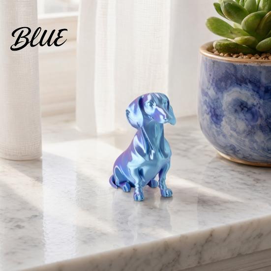 Black Dachshund Figurine Dog Ornament 3D Printed Movable Joint Design Figure Decorative Toy Sculpture for Home Office Decor Pet Lovers Collectors