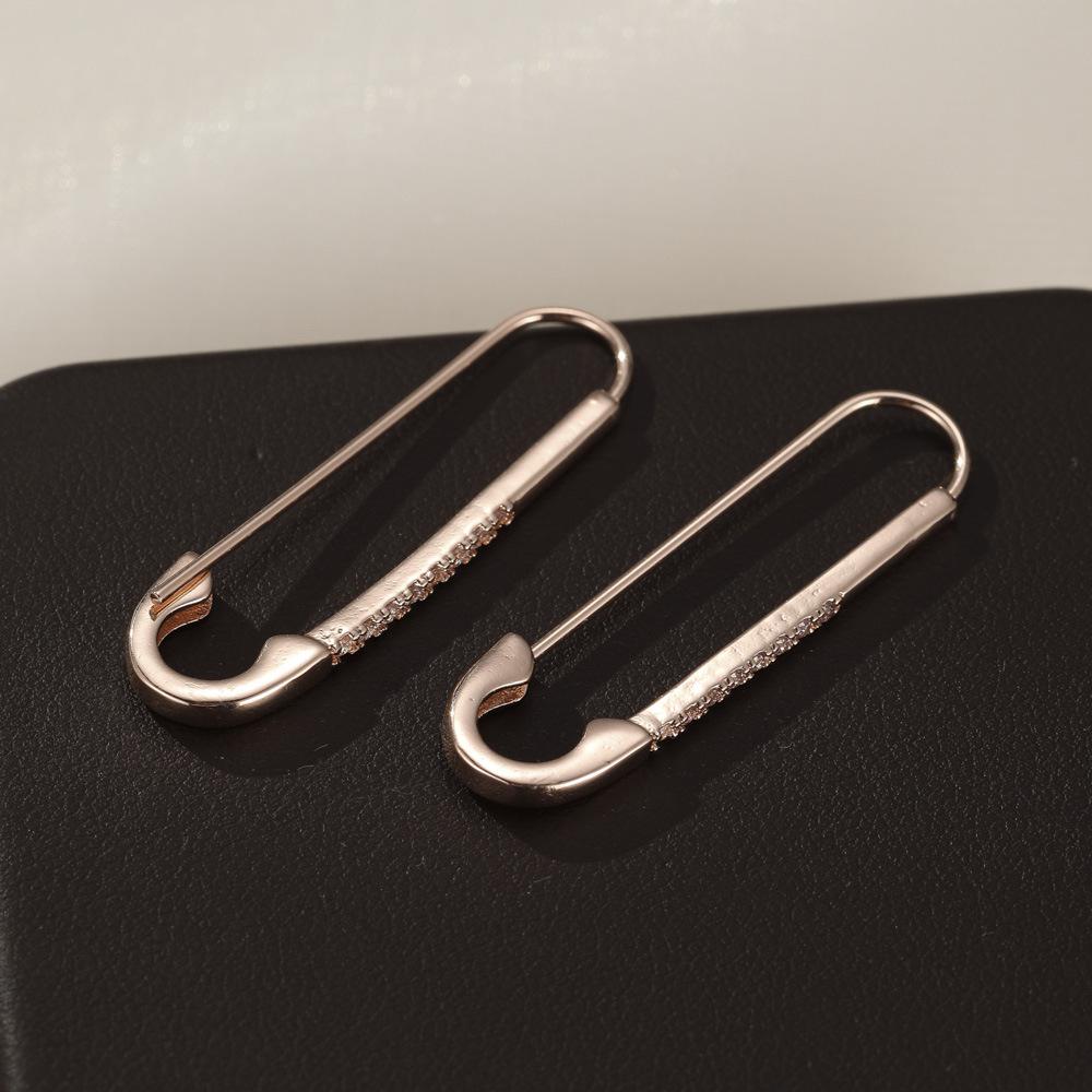 Copper Fashionable Zircon Studded Earrings Trendy Ol Look For Women 2024