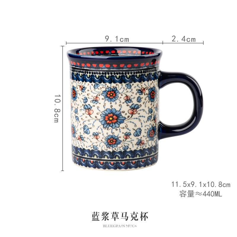 Vintage Style Ceramic Coffee Mug Creative Cute Floral Design Breakfast Water Cup Teacup with Handle for Home Office Cups 2025