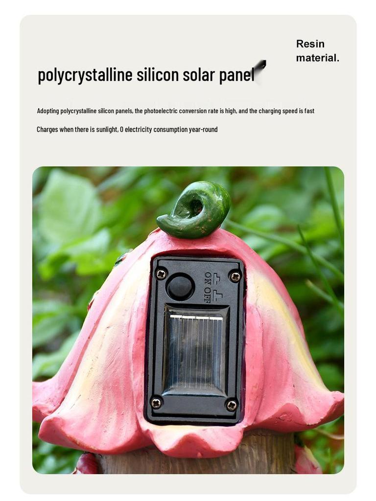 Waterproof Solar Fairy Tale Garden Night Light - Creative Resin Ornament