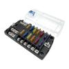 Portable Sturdy 12 Way Fuse Block Box With Negative Busbar for Automotive and Marine Applications Daily Casual Use