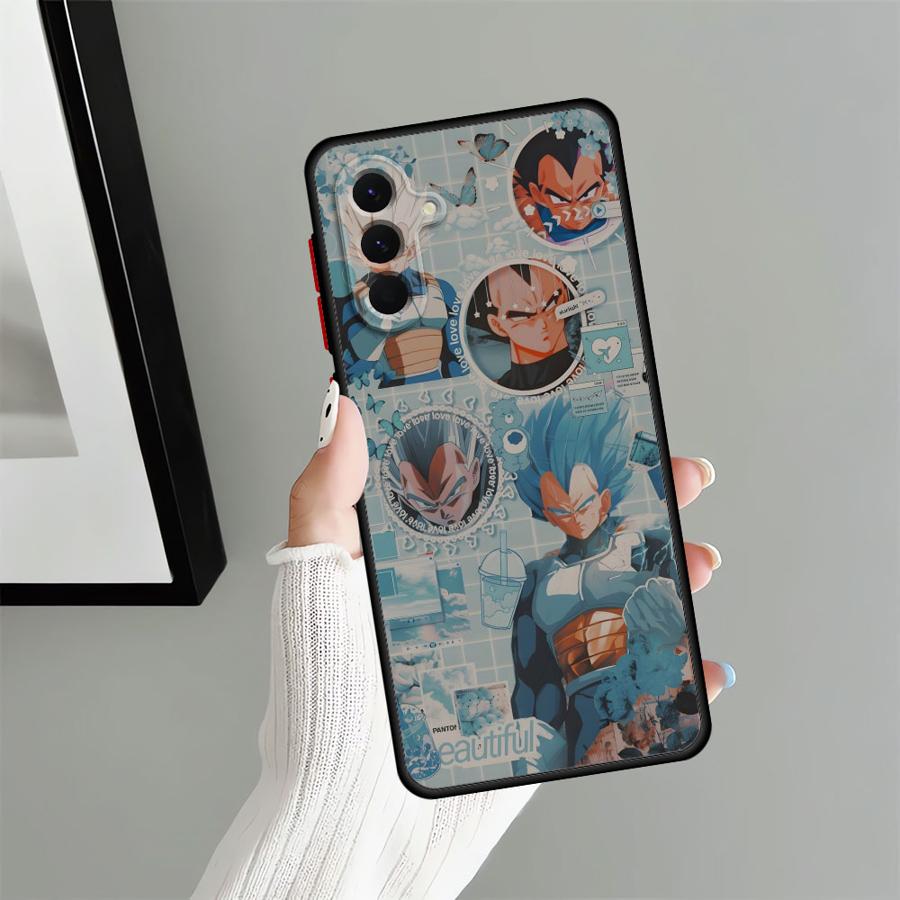 Back Phone Cover Case for Samsung Galaxy A52 A56 A73 A24 A34 A53 A25 A26 A21s A35 A36 A54 A22 Dragon Ball Vegeta Art