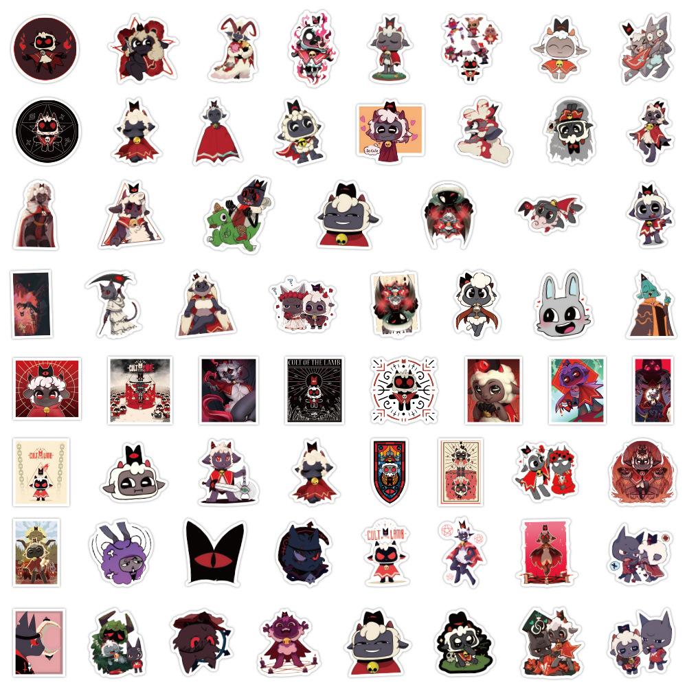 120 New Cult of The Lamb Cartoon Graffiti Stickers Notebook Suitcase Decoration Stickers
