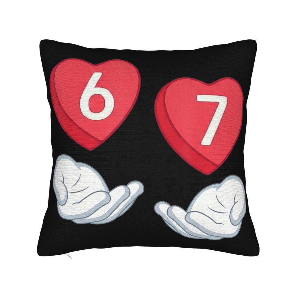Valentines Day Meme six Seven Heart Pillow Case Design Pillow Cover Kawaii Pillowcases For Couch Sofa Bedroom