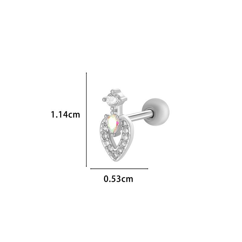 Cercei Henson Cupru Zirconiu Floare Geometrică Oțel Inoxidabil Studs Piercing Cartilaj