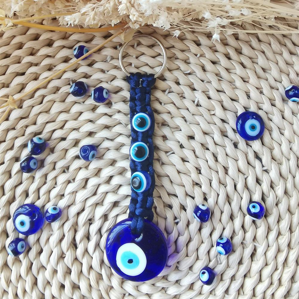 Evil Eye Amulet Keychain - Turkish Blue Eye Pendant for Bag & Car Decoration
