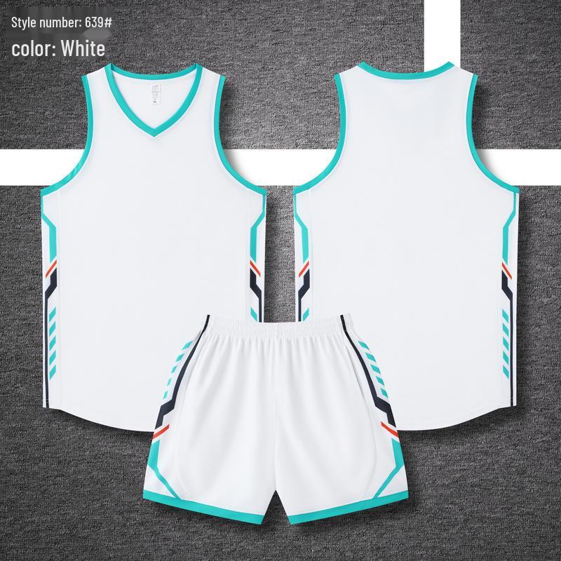 Quick-Dry Breathable Basketball Jersey Set for Adults & Kids 3XS белый
