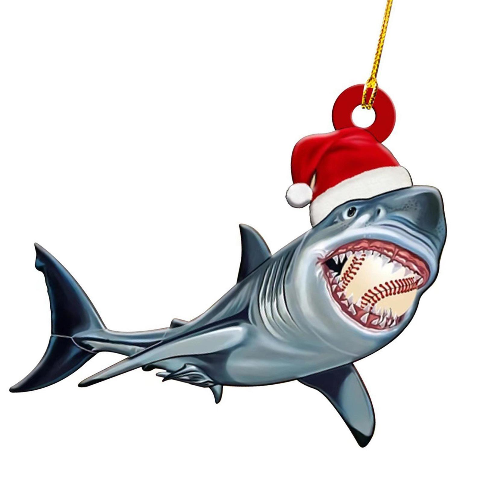 

Фестивальний підвісний шарм у формі акули, акрилова прикраса для різдвяної ялинки та інтер єру автомобіля, декоративний кулон для приміщення T3