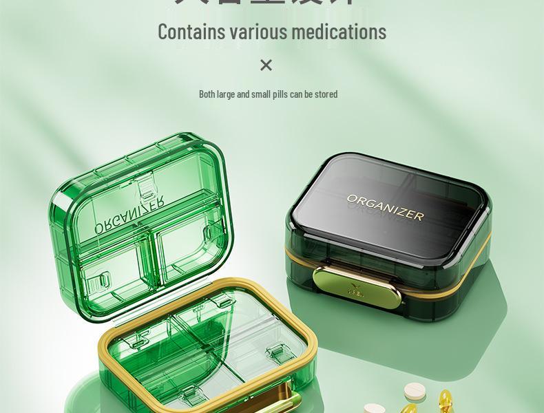 Portable Moisture-Proof Medicine Box: Light-Proof, Multi-Compartment, Weekly Organizer