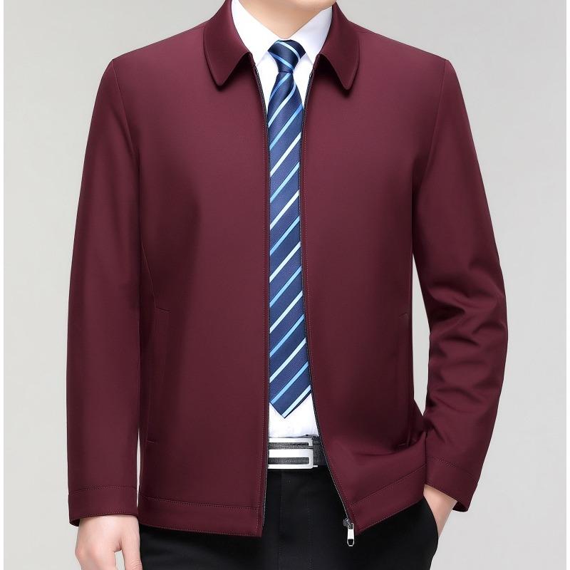 New Men's Jacket Spring and Autumn Jacket Middle-aged High-end Business Casual Jacket Dad Lapel Top