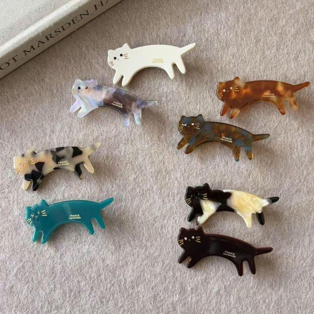 Kitten Cat Shaped Hair Clip Acetic Acid Cute Side Clip Cute Animals Hairpin  Female
