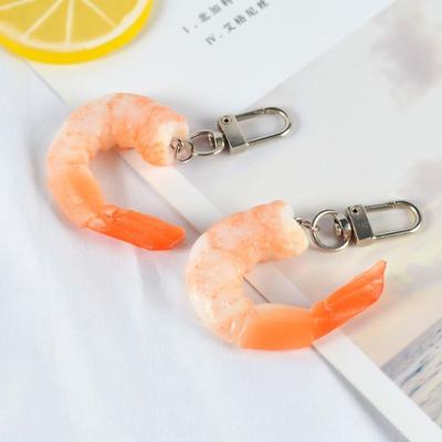 Gift Funny Shrimp Meat Keychain Luxury Exquisite Simulation Food Keyring Fashion Bag Hanging Pendant