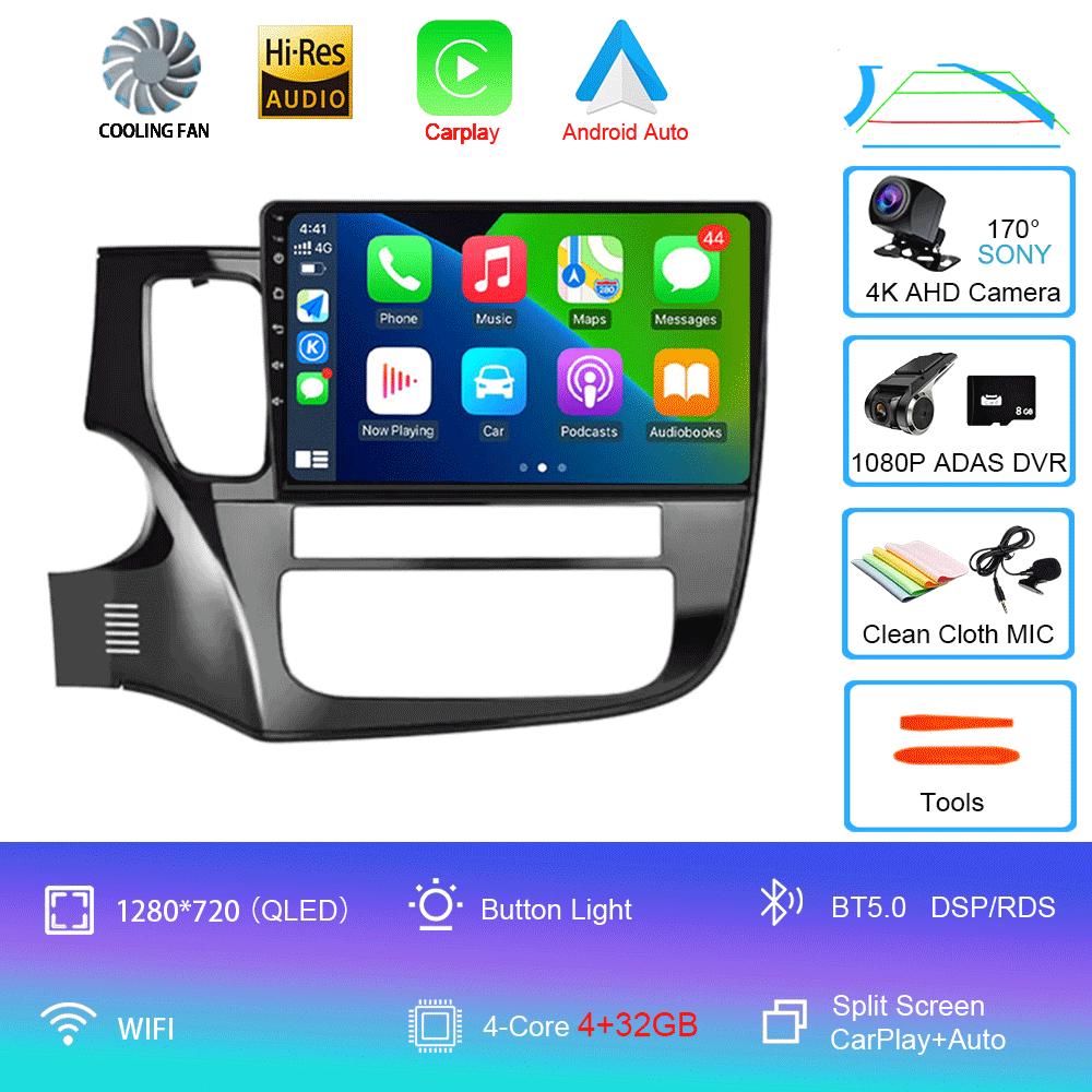Android14 Carplay Auto Car Radio For Mitsubishi Outlander 3 GF0W GG0W 2012-2018 Multimedia GPS Video Player Stereo 2din Head