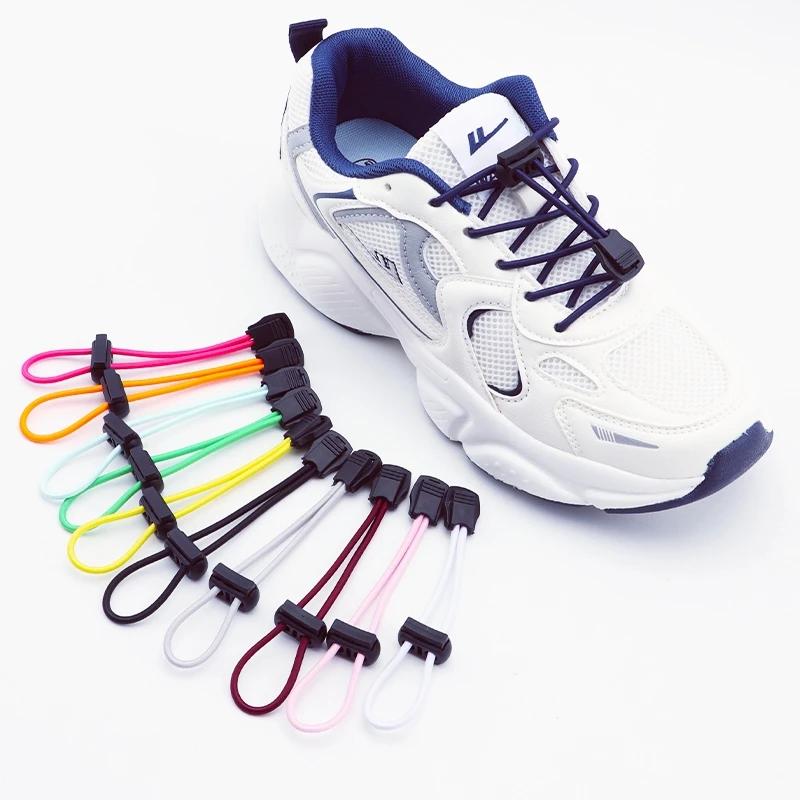 New Elastic Sneakers Laces Without Ties Lock Shoe Laces Adult Kids Tennis Round Shoelaces Rubber Bands for Shoes Accesories