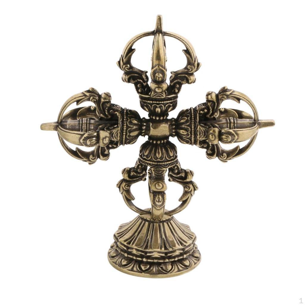 Scent Burner Holder with Pedestal Base BrassToned Stand Ornate Ornament for