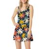 Women's Casual Fashion V-neck Sleeveless Floral Print Side Pocket Dress