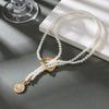 Long Vintage Pearl Pendant Necklace for Women Elegant Beaded Long Tassel Sweater Collar Chain Temperament Fashion Jewelry