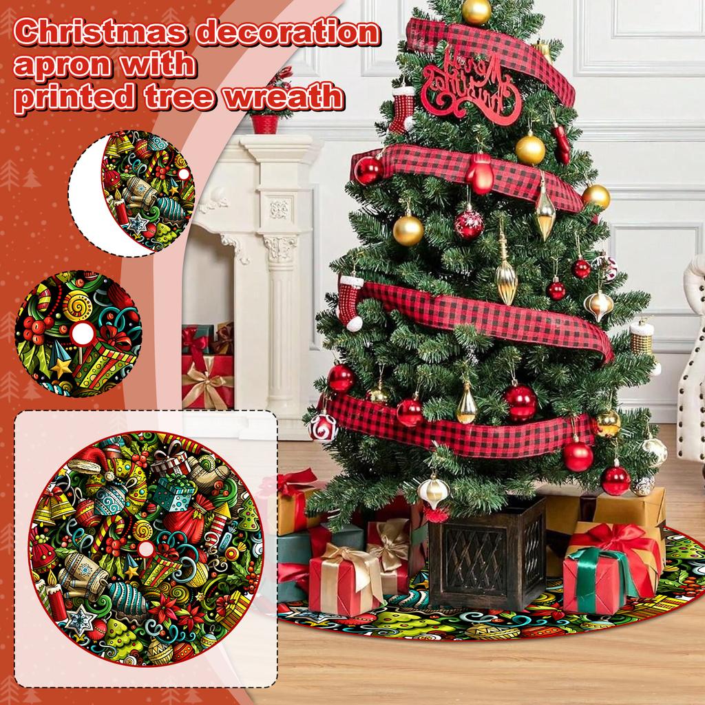Christmas Tree Bottom Decoration Christmas Tree Surround Cartoon Print Christmas Tree Bottom Decoration Tree Skirt