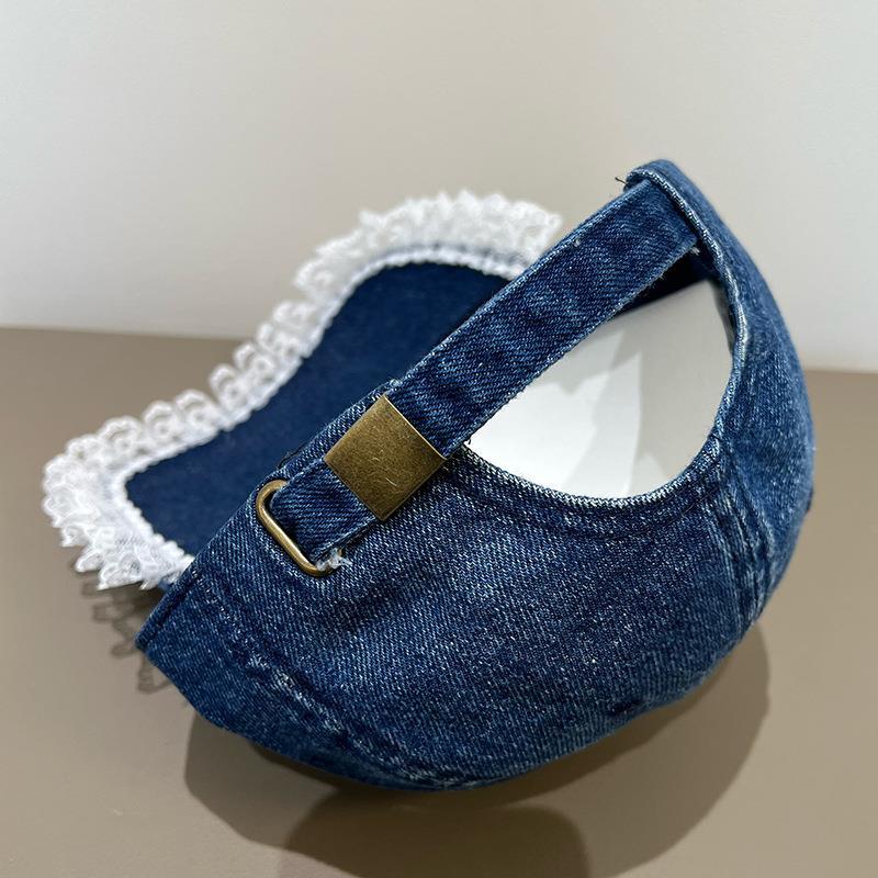 Chic Lace & Bow Denim Baseball Cap for Women - Lightweight, Adjustable Fit, Sun Protection - Perfect for All Seasons, Butterfly Knot, Duckbill Cap
