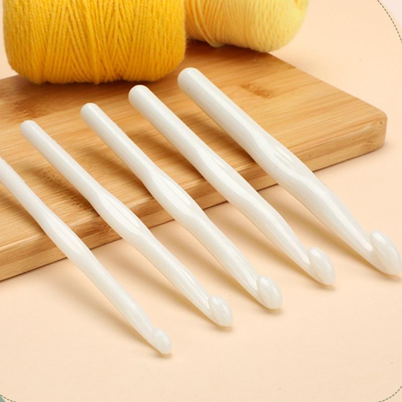 9Pieces White Acrylics Crochet Hook 3-10mm 12mm Ergonomic Handle Crochet Hook Needle for Beginner Experienced Hobbyist