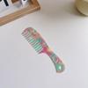 European & American Fashion Marble Texture Acetate Hair Comb - Large Handle, Anti-Static