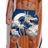 2026 Letní 3D Tištěné Ukiyo-E Dračí Potisk Krátké Kalhoty Pánské Board Shorts Plavky Šňůrka Prodyšné Krátké