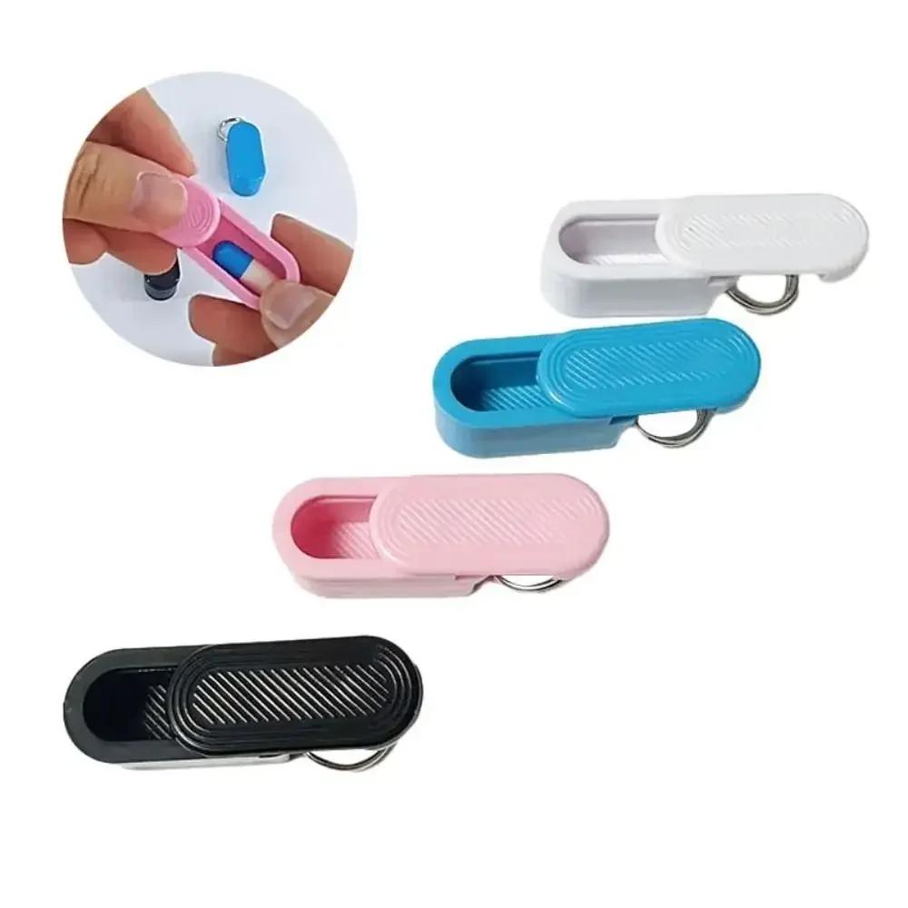 Plastic Pills Cases Keychain Storage Box Organizer Keychain Pill Holder Daily Moistureproof Daily Medication Storage Camping