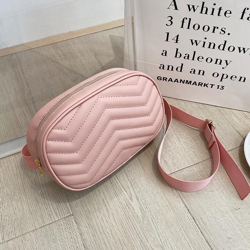 Bag women's bag solid color small bag fashion embroidered messenger bag simple breast bag waist bag embroidered diagonal span bag women's bag