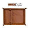 AEE2-PU Leder Valet Schale für Männer - Nachttisch-Organizer mit Fächern, Ideal für Schreibtisch, Badezimmer & Nachttisch-Aufbewahrung