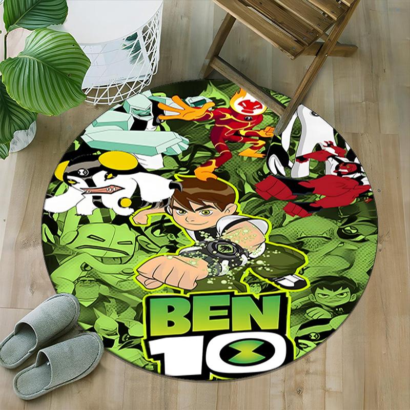 1pc Ben10 Print Round Carpet Chair Round Carpet Suitable for Bedroom Living Room Home Decorative Carpet