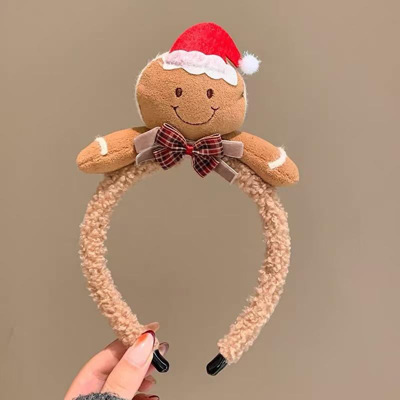 

Пряничный человечек Зажим-уточка и Плюшевая Рождественская Шапка-ободок