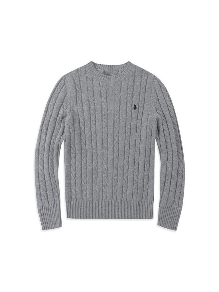 Men's & Couple's Casual Cable Knit Wool Sweater - Little Pony Design, Crew Neck, Winter Wear.