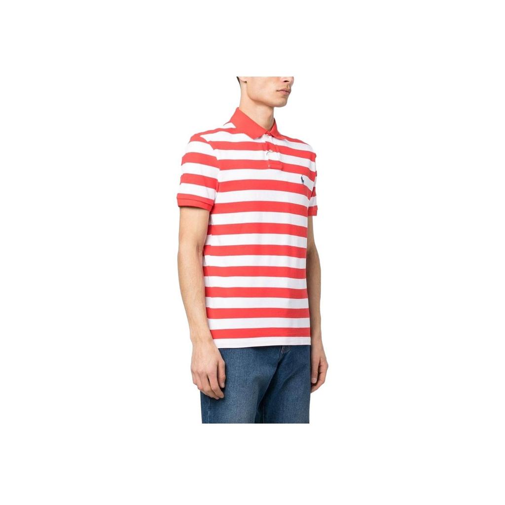 Polo Ralph Lauren SS23 Striped Logo Embroidered Short Sleeve Polo Shirt Men tops 710898606-002