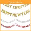 High Quality Merry Christmas Happy New Year Banner Bunting For Festive Decor