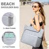 Spacious Water Resistant Foldable Sand Resistant Beach Bag Compact Design For Family Gatherings And Vacation Trip