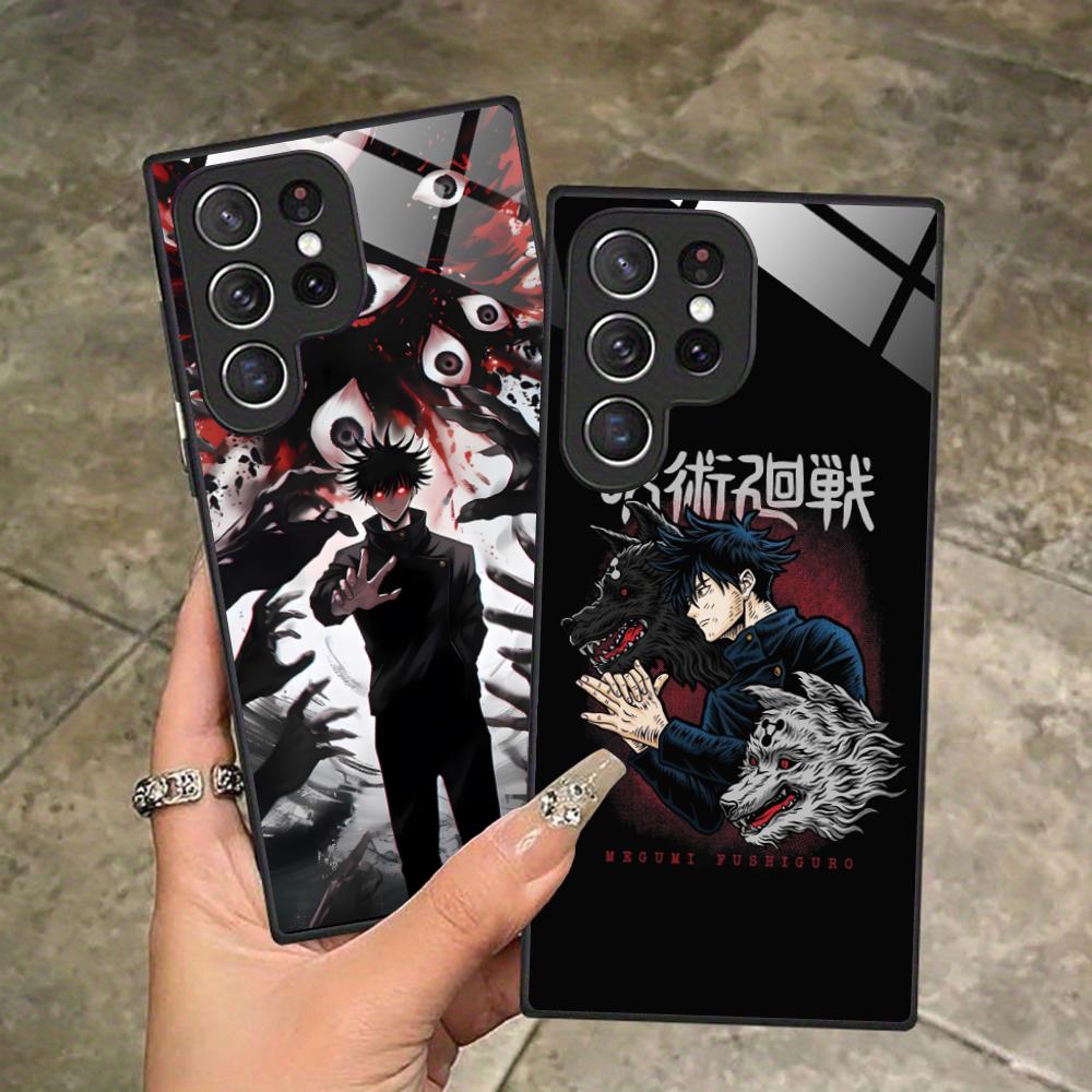 Jujutsu Kaisen Megumi Mobile Phone Case for Samsung Galaxy A56 55 54 53 52 51 36 35 34 23 16 15 5G Glass Colorful Cover Pretty