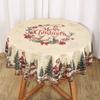 Vintage Christmas Tablecloth Merry Christmas Decoration For Home 2025 Xmas Navidad Notal Noel Table Cover New Year 2026 Gift