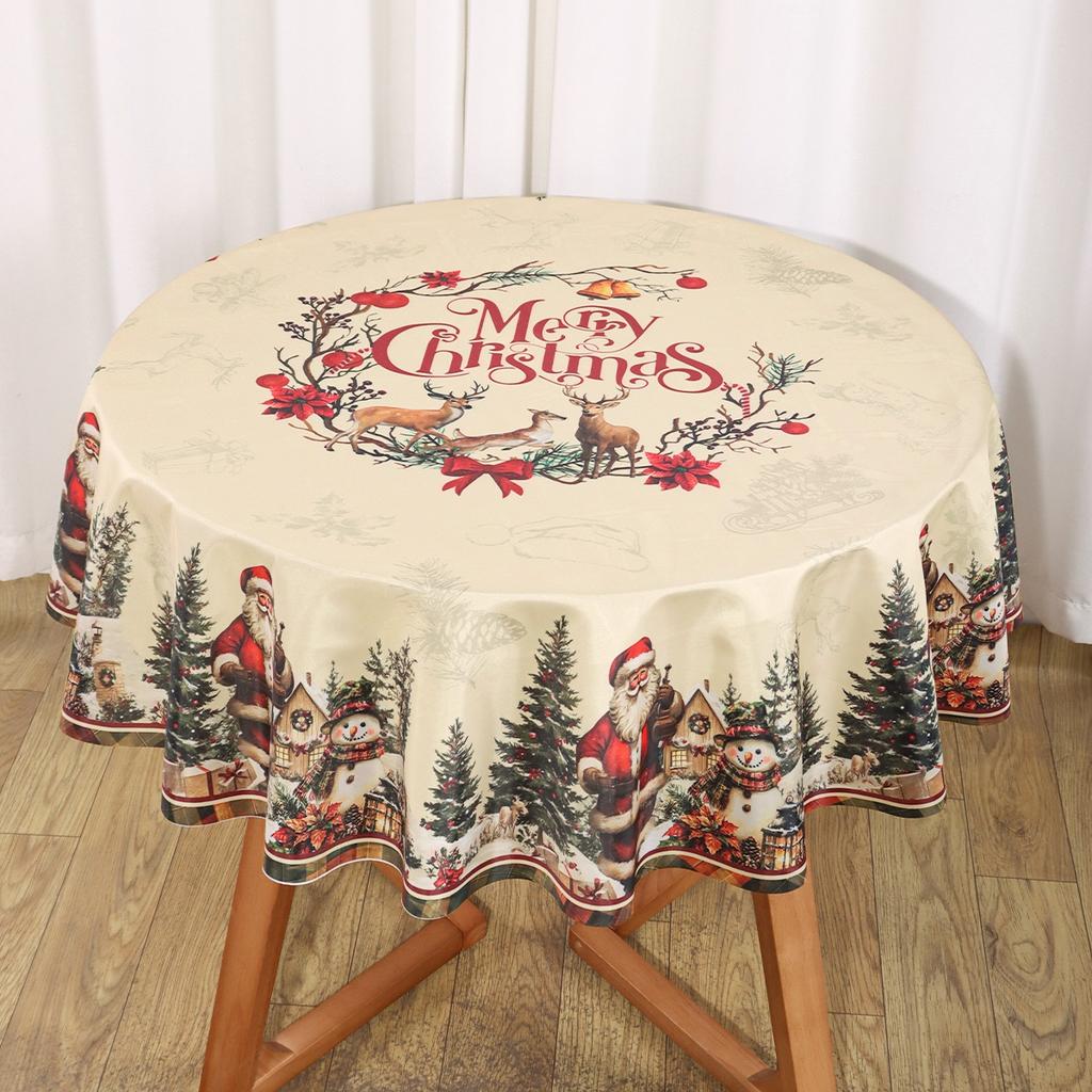 Vintage Christmas Tablecloth Merry Christmas Decoration For Home 2025 Xmas Navidad Notal Noel Table Cover New Year 2026 Gift