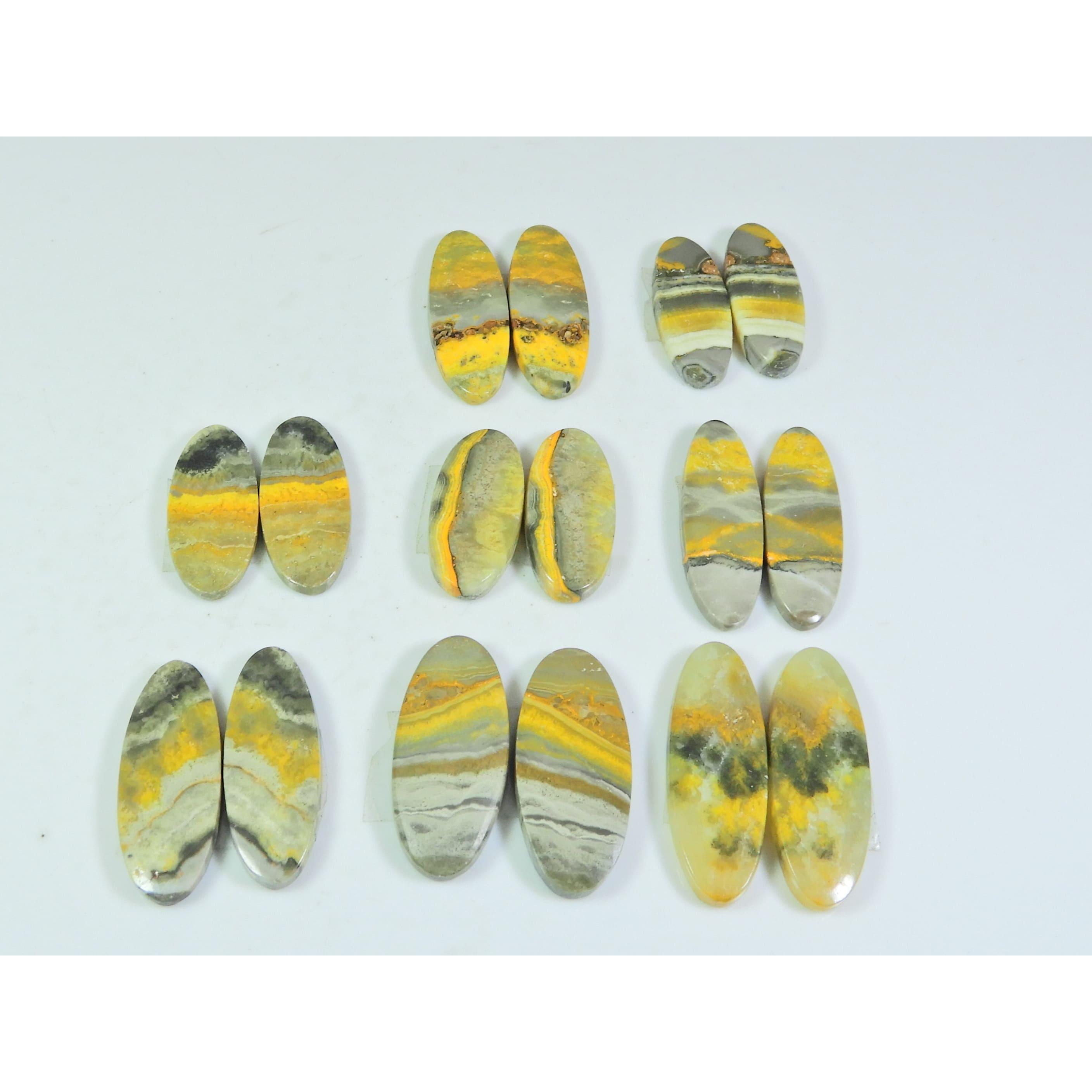 

10X22-10X28ММ Натуральный шмель яшма пара овальный кабошон драгоценный камень 8 пар лот C-122