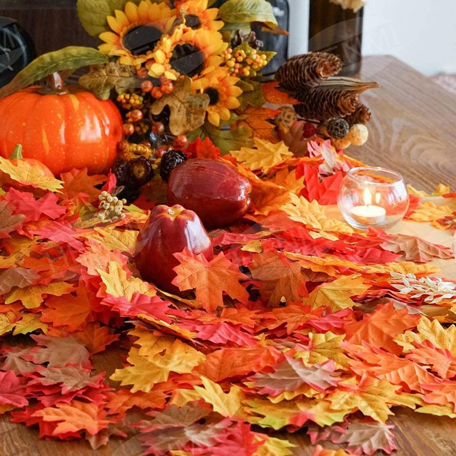 50/100pcs Artificial Plants Flowers Silk Maple Leaf Halloween Festival Party Decora Home Room Vase Table Yard Wedding Scrapbook